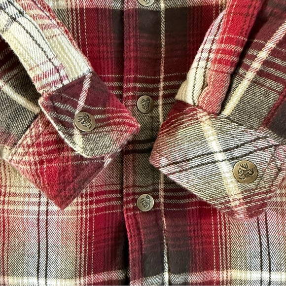 Legendary Outfitters Plaid Quilted Flannel Jacket Hooded Snap Shirt Small - Picture 2 of 11